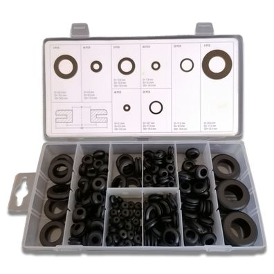 Kabeltüllensortiment | AD Ø8-32mm | ID Ø3-17mm | Gummi | 180 Stück