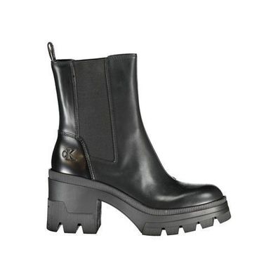 Calvin Klein Black Leather Women Boot
