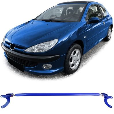 Aluminium Domstrebe verstellbar Blau für Vorne für Peugeot 206 + CC SW 98-08