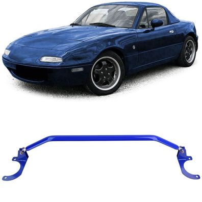 Aluminium Domstrebe Blau vorne 3tlg verstellbar für Mazda MX5 NA NB 89-00