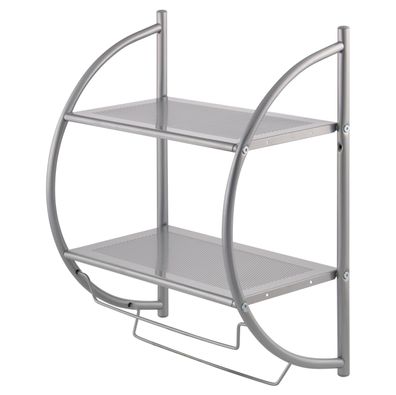bremermann Badezimmerregal 2in1, 2 Ablagen, 2 Handtuchhalter, 44,5 x 54,5 x 25 cm, gr