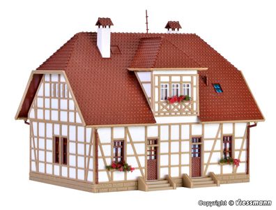Vollmer 43654 H0 Fachwerk-Siedlungshaus Einfamilien-Wohnhaus Gebäude-Bausatz 1:87