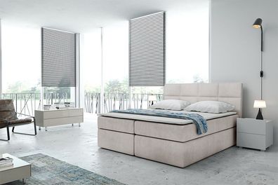 Boxspringbett T57 , mit zwei Bettkasten , Topper, Farbe und Große wählbar