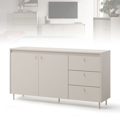 Kommode TORINO TK-01 mit 3 Schubladen 2 Türen Sideboard 150 cm Anrichte Kaschmir