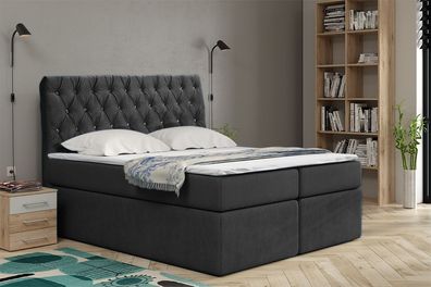 Boxspringbett T58 , mit zwei Bettkasten , Topper, Farbe und Große wählbar