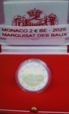 Original 2 euro 2025 Monaco PP Marquisat des Baux 2 euro Monaco 2025 PP Marquisat VVK