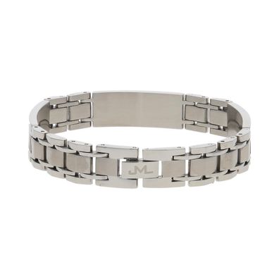 JuwelmaLux Armband Edelstahl mit Carbon effekt JL49-03-0022