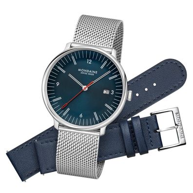 Mondaine Armbanduhr MLE.41240. LQV. SET Doppio Set Saphirglas 41mm