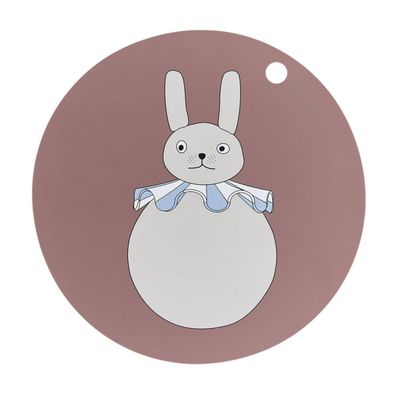 OYOY M107494 - Tischset Rabbit Pompom - Platzset Hase Pompom - Kinder Platzdeckchen