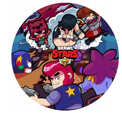 Brawl Stars Esspapier Essbar Zuckermasse Tortenbild Tortenaufleger Stars + 4 Muffin
