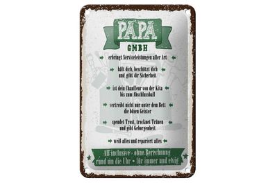 Blechschild PAPA GmbH Serviceleistungen aller Art, 3 verschied Größen, Blechschilder