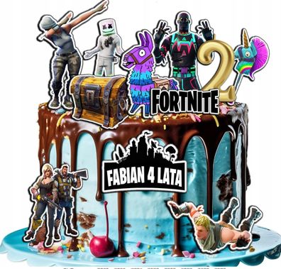 Personalisierter Tortenaufleger Fortnite Essbare Tortendekoration Fondant Esspapier 1