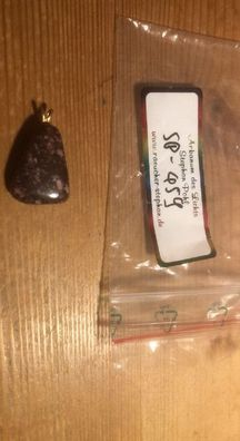 Himbeer-Porphyr Anhänger - Naturstein - 4,9 g - 2,2 × 1,5 × 0,6 cm - Unikat