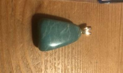Amazonit - Trommelstein Anhänger mit Silberöse - 2,2 × 1,5 × 0,8 cm - Unikat