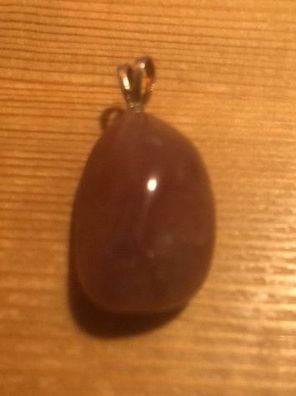 Aventurin rot-violett - Trommelstein Anhänger mit Silberöse - 2,5 × 1,3 × 1,2 cm - Un