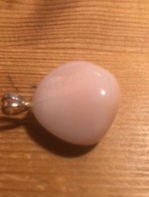 Andenopal pink - Trommelstein Anhänger mit Silberöse - 2 × 2 × 1,3 cm - Unikat