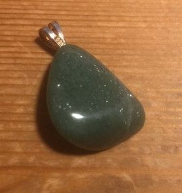 Aventurin grün - Trommelstein Anhänger mit Silberöse - SP-284 - 2,2 × 1,3 × 1 cm - Un