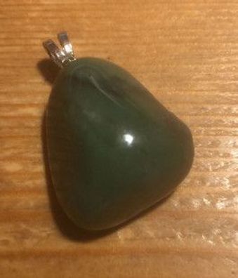 Budstone Grünschiefer - Trommelstein Anhänger mit Silberöse - SP-297 - Afrika