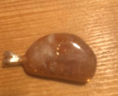 Sonnenstein 1A-Qualität - Trommelstein Anhänger mit Silberöse - SP-358 - 20 × 14 × 7