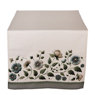 Clayre & Eef Tischläufer 50x140 cm Beige Baumwolle (Gr. 50x140 cm)