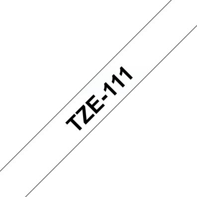 Schriftband TZe-111 (lam.) Schwarz auf Farblos 6mm x 8m