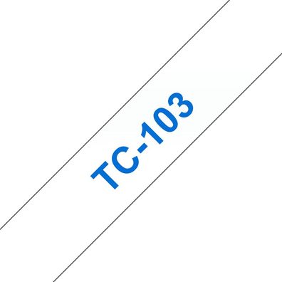 Schriftband TC-103 (lam.) Blau auf Gold 12mm x 7,7m
