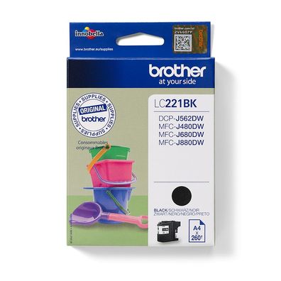 Brother Tintenpatrone LC-221BK Schwarz (ca. 260 Seiten)