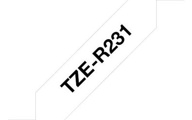 Brother Textilband TZe-R231 weiß / schwarz 12mm x 4m