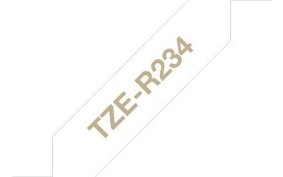 Brother Textilband TZe-R234 weiß / gold 12mm x 4m