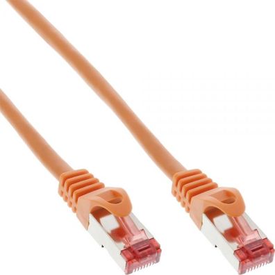 InLine® Patchkabel, S/FTP (PiMf), Cat.6, 250MHz, PVC, Kupfer, orange, 0,3m, oran