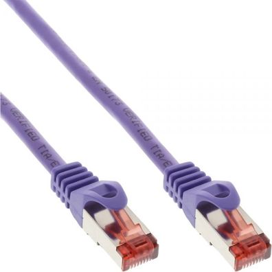 InLine® Patchkabel, S/FTP (PiMf), Cat.6, 250MHz, PVC, Kupfer, purple, 0,25m, pur