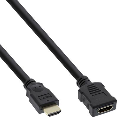 InLine® HDMI Verlängerung, HDMI-High Speed, Stecker / Buchse, vergoldete Kontakt