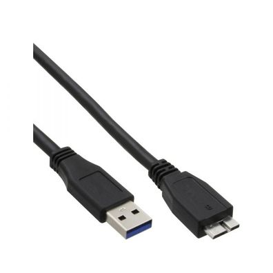 InLine® USB 3.0 Kabel, A an Micro B, schwarz, 3m, schwarz