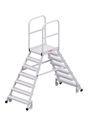 Hymer Podesttreppe 6389 R13 fahrbar zweiseitig begehbar 2x7 Stufen