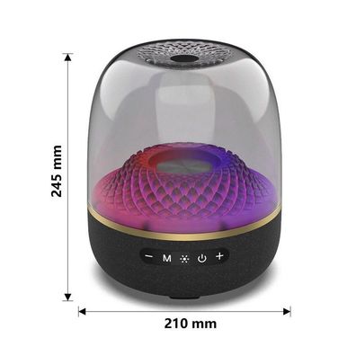 Aura Bluetooth Box in Schwarz - Tragbarer Bluetooth Lautsprecher mit 360-Grad-Klang