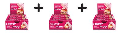 3 x Quest Nutrition Quest Bars (12x60g) Strawberry Shortcake