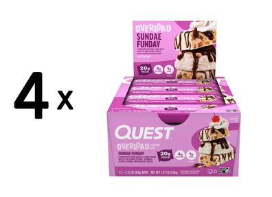 4 x Quest Nutrition Overload Bars (12x58g) Sundae Funday