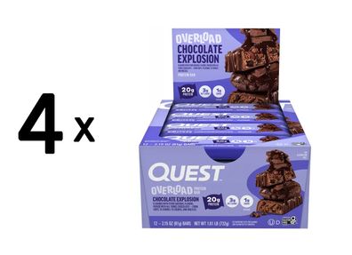 4 x Quest Nutrition Overload Bars (12x58g) Chocolate Explosion