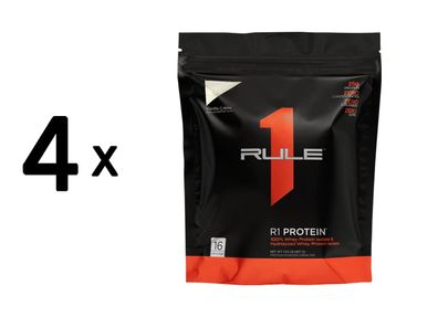 4 x Rule1 R1 Protein Whey Isolate (1lbs) Vanilla Crème