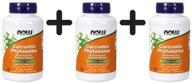 3 x NOW Foods Curcumin Phytosome - 60 vcaps