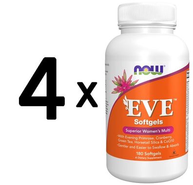 4 x NOW Foods EVE Superior Women's Multi - 180 softgels