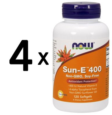 4 x NOW Foods Sun-E, 400 IU - 120 softgels