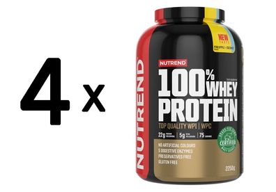 4 x Nutrend 100% Whey Protein, Pineapple + Coconut - 2250g