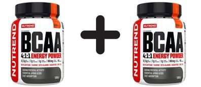 2 x Nutrend BCAA 4:1:1 Energy Powder, Orange - 500g