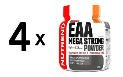 4 x Nutrend EAA Mega Strong Powder, Mango + Orange - 300g