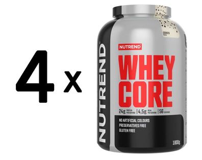 4 x Nutrend Whey Core, Cookies - 1800g