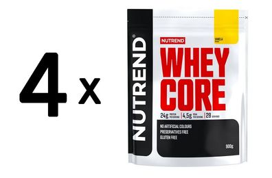 4 x Nutrend Whey Core, Vanilla - 900g