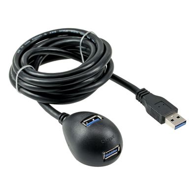 InLine® USB 3.0 Verlängerung, A Stecker / Buchse, schwarz, mit Standfuß, 3m, sch