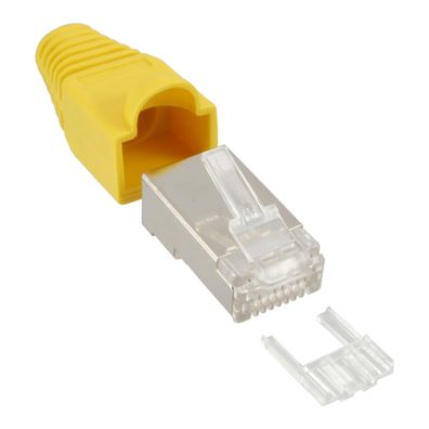 InLine® Crimpstecker RJ45 geschirmt, mit Knickschutz und Einfädelhilfe, 10er Pac