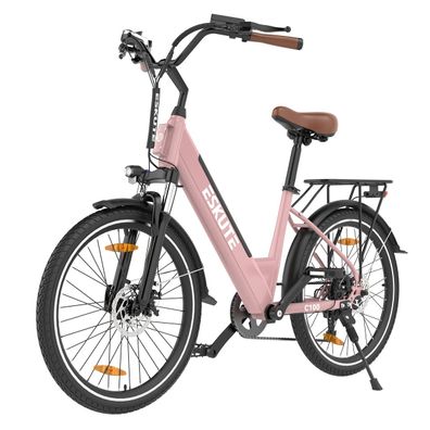 26-Zoll City Step-Thru E-bike mit Shimano 7-Gang 36V 10,4Ah Akku und Gepäckträger